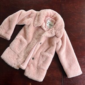 Justice Pink Faux Fur Kids Jacket size 4
